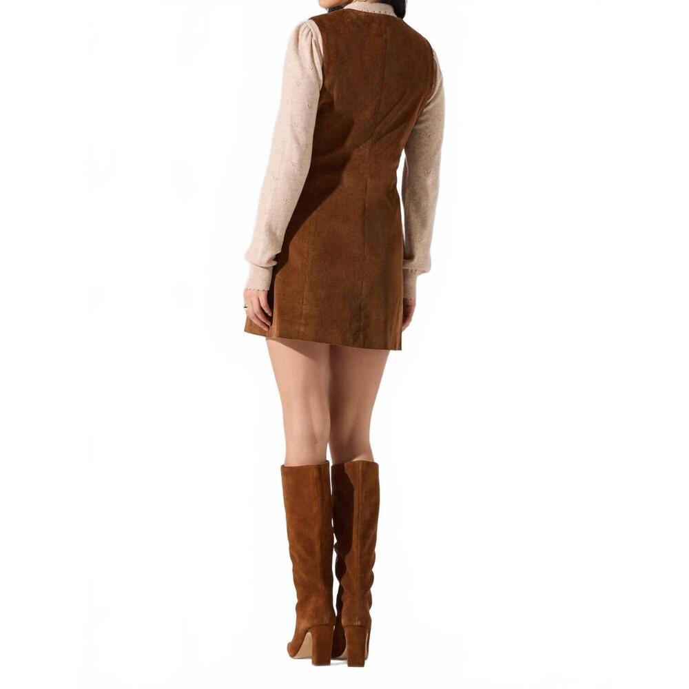 NEW ASTR gisselle mini dress in camel - Picture 3 of 7